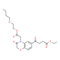 ChemSpider 2D Image | Ethyl 4-{4-[2-(2-butoxyethoxy)-2-oxoethyl]-3-oxo-3,4-dihydro-2H-1,4-benzoxazin-6-yl}-4-oxobutanoate | C22H29NO8