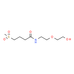 ChemSpider 2D Image | N-[2-(2-Hydroxyethoxy)ethyl]-4-(methylsulfonyl)butanamide | C9H19NO5S