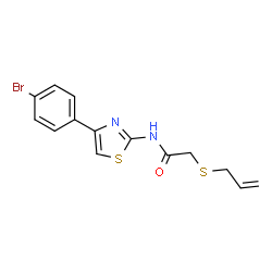 ChemSpider 2D Image | 2-(Allylsulfanyl)-N-[4-(4-bromophenyl)-1,3-thiazol-2-yl]acetamide | C14H13BrN2OS2