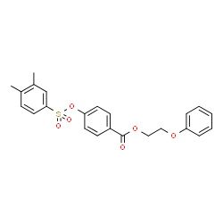 ChemSpider 2D Image | 2-Phenoxyethyl 4-{[(3,4-dimethylphenyl)sulfonyl]oxy}benzoate | C23H22O6S