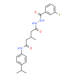 ChemSpider 2D Image | 5-[2-(3-Fluorobenzoyl)hydrazino]-N-(4-isopropylphenyl)-3-methyl-5-oxopentanamide | C22H26FN3O3