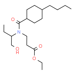 ChemSpider 2D Image | Ethyl N-[(4-butylcyclohexyl)carbonyl]-N-(1-hydroxy-2-butanyl)-beta-alaninate | C20H37NO4