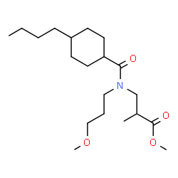 ChemSpider 2D Image | Methyl 3-{[(4-butylcyclohexyl)carbonyl](3-methoxypropyl)amino}-2-methylpropanoate | C20H37NO4