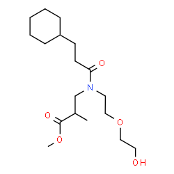 ChemSpider 2D Image | Methyl 3-{(3-cyclohexylpropanoyl)[2-(2-hydroxyethoxy)ethyl]amino}-2-methylpropanoate | C18H33NO5
