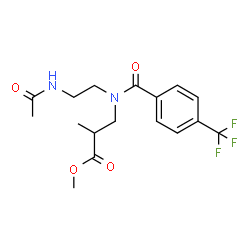 ChemSpider 2D Image | Methyl 3-{(2-acetamidoethyl)[4-(trifluoromethyl)benzoyl]amino}-2-methylpropanoate | C17H21F3N2O4