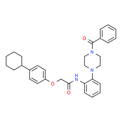 ChemSpider 2D Image | N-[2-(4-Benzoyl-1-piperazinyl)phenyl]-2-(4-cyclohexylphenoxy)acetamide | C31H35N3O3