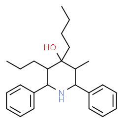 ChemSpider 2D Image | 4-Butyl-3-methyl-2,6-diphenyl-5-propyl-4-piperidinol | C25H35NO