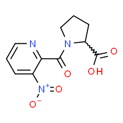 ChemSpider 2D Image | 1-[(3-Nitro-2-pyridinyl)carbonyl]proline | C11H11N3O5
