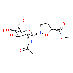 ChemSpider 2D Image | Methyl 2-(2-acetamido-2-deoxyhexopyranosyl)-1,2-oxazolidine-5-carboxylate | C13H22N2O8