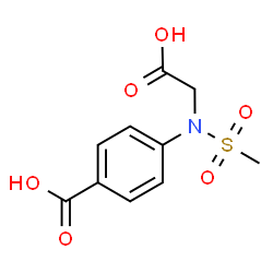 ChemSpider 2D Image | 4-[(Carboxymethyl)(methylsulfonyl)amino]benzoic acid | C10H11NO6S