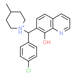 ChemSpider 2D Image | 1-[(4-Chlorophenyl)(8-hydroxy-7-quinolinyl)methyl]-4-methylpiperidinium | C22H24ClN2O