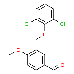 ChemSpider 2D Image | 3-(2,6-dichlorophenoxymethyl)-4-methoxybenzaldehyde | C15H12Cl2O3