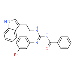 ChemSpider 2D Image | N-[(Z)-[(3-Bromophenyl)amino]{[2-(1H-indol-3-yl)ethyl]amino}methylene]benzamide | C24H21BrN4O