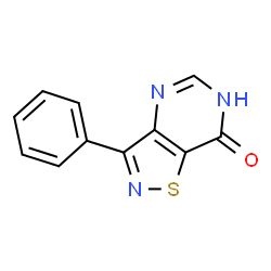ChemSpider 2D Image | 3-Phenyl[1,2]thiazolo[4,5-d]pyrimidin-7(4H)-one | C11H7N3OS