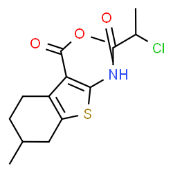 ChemSpider 2D Image | Methyl 2-[(2-chloropropanoyl)amino]-6-methyl-4,5,6,7-tetrahydro-1-benzothiophene-3-carboxylate | C14H18ClNO3S