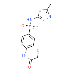 ChemSpider 2D Image | 2-Chloro-N-{4-[(5-methyl-1,3,4-thiadiazol-2-yl)sulfamoyl]phenyl}acetamide | C11H11ClN4O3S2