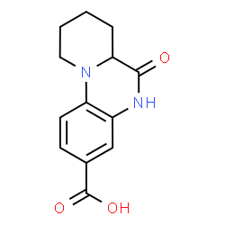 ChemSpider 2D Image | 6-Oxo-6,6a,7,8,9,10-hexahydro-5H-pyrido[1,2-a]quinoxaline-3-carboxylic acid | C13H14N2O3
