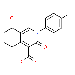 ChemSpider 2D Image | 2-(4-Fluorophenyl)-3,8-dioxo-2,3,5,6,7,8-hexahydro-4-isoquinolinecarboxylic acid | C16H12FNO4