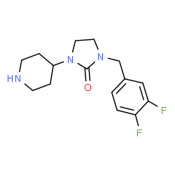 ChemSpider 2D Image | 1-(3,4-Difluorobenzyl)-3-(4-piperidinyl)-2-imidazolidinone | C15H19F2N3O