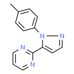 ChemSpider 2D Image | 2-(1-(p-Tolyl)-1H-pyrazol-5-yl)pyrimidine | C14H12N4