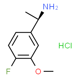 ChemSpider 2D Image | (1R)-1-(4-Fluoro-3-methoxyphenyl)ethanamine hydrochloride (1:1) | C9H13ClFNO