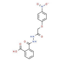 ChemSpider 2D Image | 2-({2-[(4-Nitrophenoxy)acetyl]hydrazino}carbonyl)benzoic acid | C16H13N3O7
