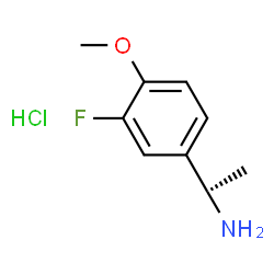 ChemSpider 2D Image | (1R)-1-(3-Fluoro-4-methoxyphenyl)ethanamine hydrochloride (1:1) | C9H13ClFNO