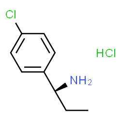 ChemSpider 2D Image | (1R)-1-(4-Chlorophenyl)-1-propanamine hydrochloride (1:1) | C9H13Cl2N