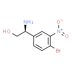 ChemSpider 2D Image | (2S)-2-Amino-2-(4-bromo-3-nitrophenyl)ethanol | C8H9BrN2O3