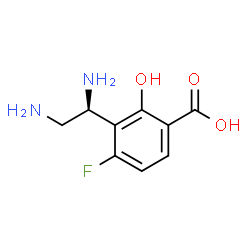 ChemSpider 2D Image | 3-[(1S)-1,2-Diaminoethyl]-4-fluoro-2-hydroxybenzoic acid | C9H11FN2O3