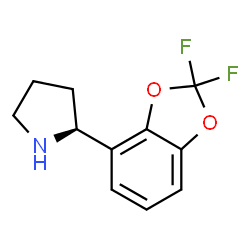 ChemSpider 2D Image | (2S)-2-(2,2-Difluoro-1,3-benzodioxol-4-yl)pyrrolidine | C11H11F2NO2