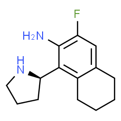 ChemSpider 2D Image | 3-Fluoro-1-[(2R)-2-pyrrolidinyl]-5,6,7,8-tetrahydro-2-naphthalenamine | C14H19FN2