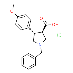 ChemSpider 2D Image | (3R,4S)-1-Benzyl-4-(4-methoxyphenyl)-3-pyrrolidinecarboxylic acid hydrochloride (1:1) | C19H22ClNO3
