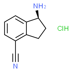 ChemSpider 2D Image | (1S)-1-Amino-4-indanecarbonitrile hydrochloride (1:1) | C10H11ClN2