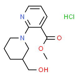 ChemSpider 2D Image | Methyl 2-(3-(hydroxymethyl)piperidin-1-yl)nicotinate hydrochloride | C13H19ClN2O3