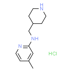 ChemSpider 2D Image | 4-Methyl-N-(piperidin-4-ylmethyl)pyridin-2-amine hydrochloride | C12H20ClN3