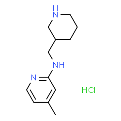 ChemSpider 2D Image | 4-Methyl-N-(piperidin-3-ylmethyl)pyridin-2-amine hydrochloride | C12H20ClN3