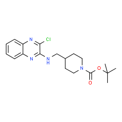 ChemSpider 2D Image | tert-Butyl 4-(((3-chloroquinoxalin-2-yl)amino)methyl)piperidine-1-carboxylate | C19H25ClN4O2