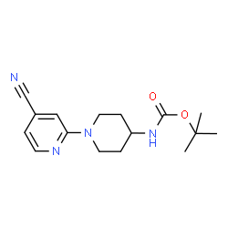 ChemSpider 2D Image | tert-Butyl (1-(4-cyanopyridin-2-yl)piperidin-4-yl)carbamate | C16H22N4O2