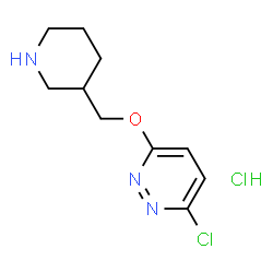 ChemSpider 2D Image | 3-Chloro-6-(piperidin-3-ylmethoxy)pyridazine hydrochloride | C10H15Cl2N3O