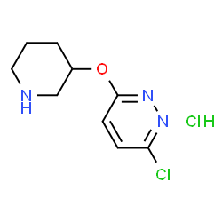 ChemSpider 2D Image | 3-chloro-6-(piperidin-3-yloxy)pyridazine hydrochloride | C9H13Cl2N3O