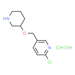 ChemSpider 2D Image | 2-Chloro-5-[(3-piperidinyloxy)methyl]pyridine dihydrochloride | C11H17Cl3N2O