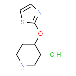 ChemSpider 2D Image | 2-(Piperidin-4-yloxy)thiazole hydrochloride | C8H13ClN2OS