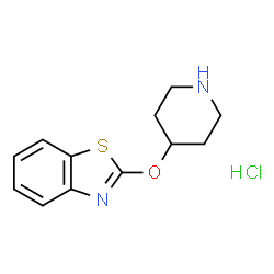 ChemSpider 2D Image | 2-(Piperidin-4-yloxy)benzo[d]thiazole hydrochloride | C12H15ClN2OS