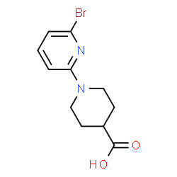 ChemSpider 2D Image | 1-(6-Bromo-2-pyridinyl)-4-piperidinecarboxylic acid | C11H13BrN2O2