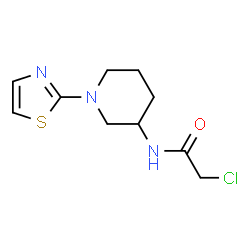 ChemSpider 2D Image | 2-Chloro-N-[1-(2-thiazolyl)-3-piperidinyl]acetamide | C10H14ClN3OS