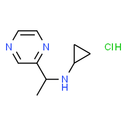 ChemSpider 2D Image | N-(1-(pyrazin-2-yl)ethyl)cyclopropanamine hydrochloride | C9H14ClN3