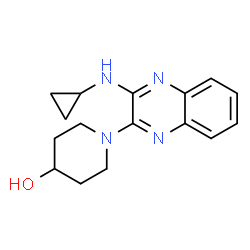 ChemSpider 2D Image | 1-(3-Cyclopropylamino-quinoxalin-2-yl)-piperidin-4-ol | C16H20N4O
