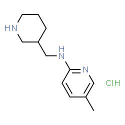 ChemSpider 2D Image | 5-Methyl-N-(3-piperidinylmethyl)-2-pyridinamine hydrochloride (1:1) | C12H20ClN3
