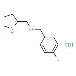 ChemSpider 2D Image | 2-{[(4-FLUOROPHENYL)METHOXY]METHYL}PYRROLIDINE HYDROCHLORIDE | C12H17ClFNO